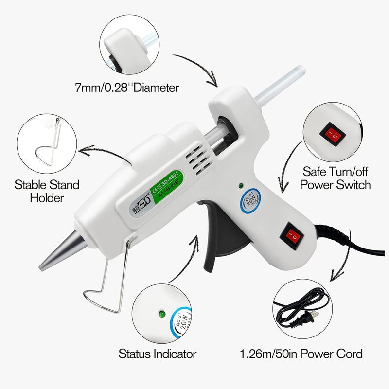 Krightlink Hot Glue Gun Kit with 30 Glue Sticks, Fast Preheating Hot Melt, High Temp for School Crafts DIY Arts and Quick Home Repairs (20w) - Image 2